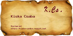 Kiska Csaba névjegykártya